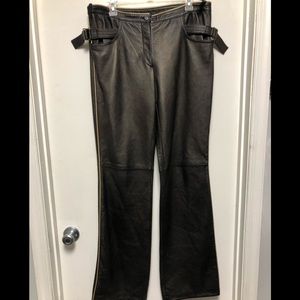 Callaghan Brown Italian Leather Pants (46 long)